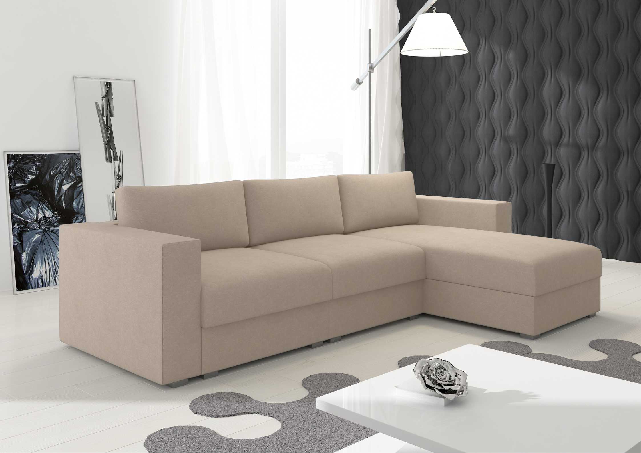 Modułowy narożnik w kolorze beżowym